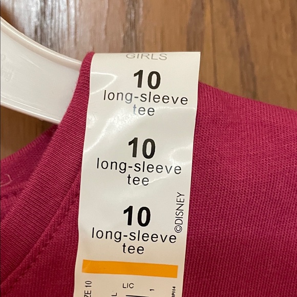 Disney/jumping beans NWT Sz 10 Ariel Long Sleeve Tee iridescent Pink mermaid - Picture 5 of 7